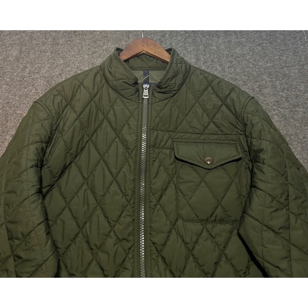 Polo ralph lauren quilted jacket mens green snap size 2XL full zip